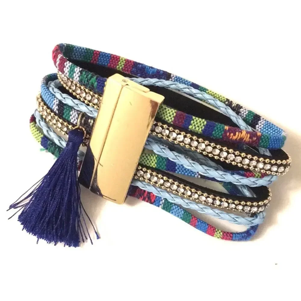 Boho Hippie cuff bracelet magnetic closure NEW